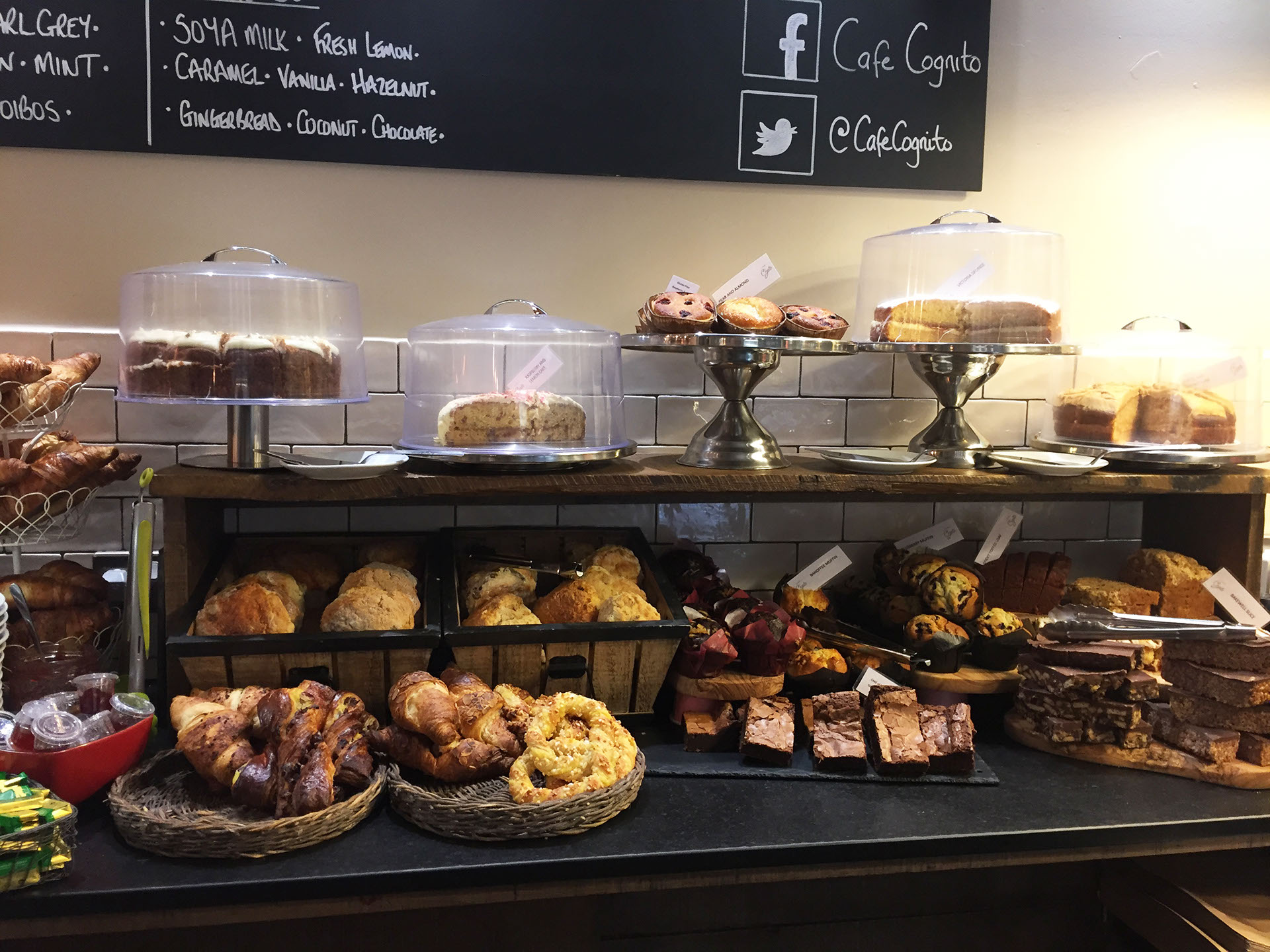 Display of fresh bakes in Cafe Cognito