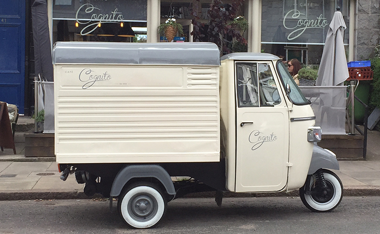 Cafe Cognito delivery van on St Swithin Street, Aberdeen